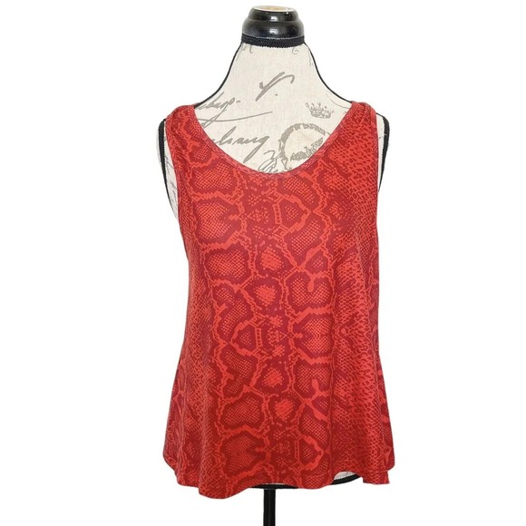 Lovers & Friends Womens Tank Top Back Mesh Snakeskin Print Sz Small Sleeveless - Picture 4 of 12
